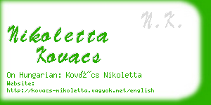 nikoletta kovacs business card